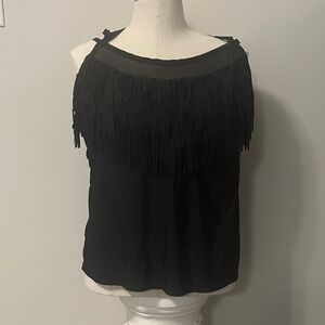 Catalina Black Fringe Swim Top